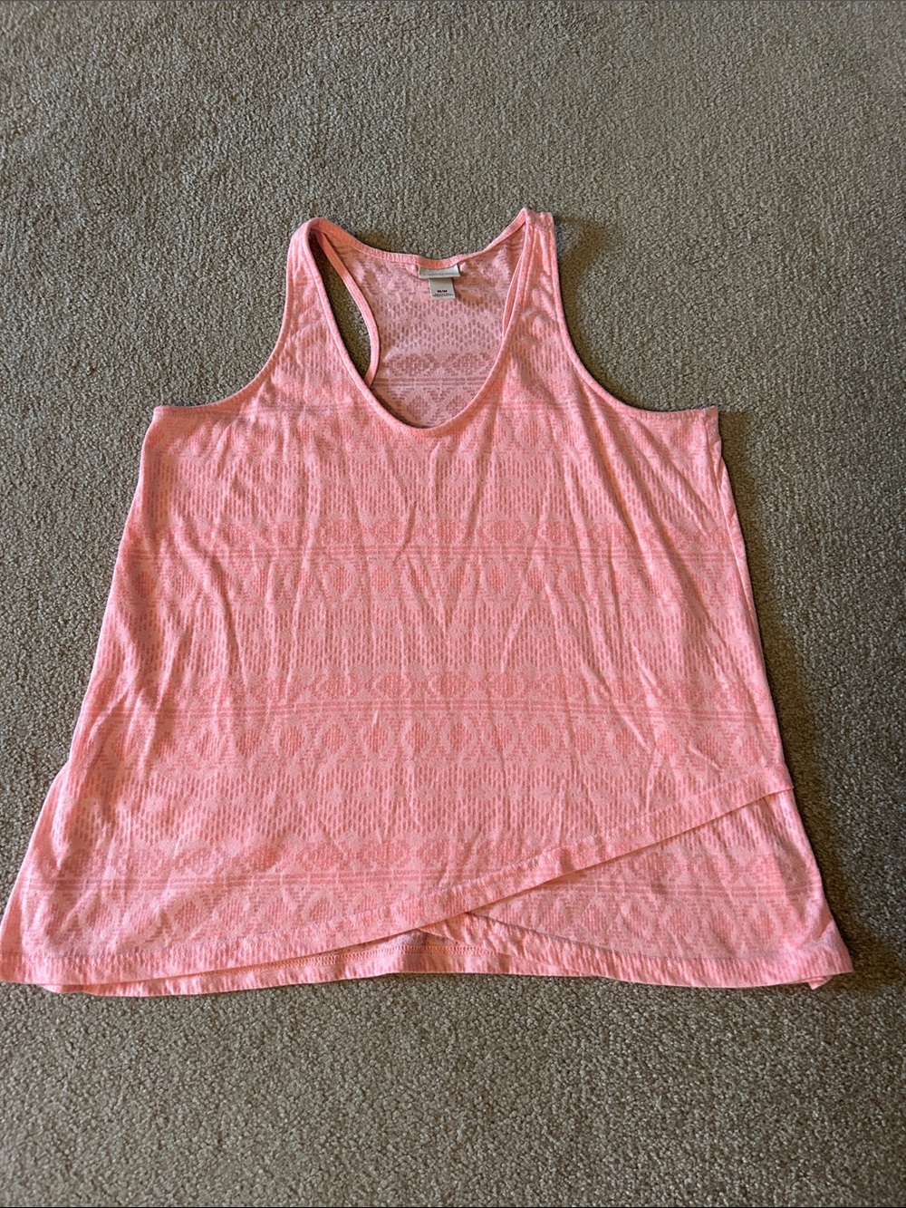 Coral sheer back racer back tank